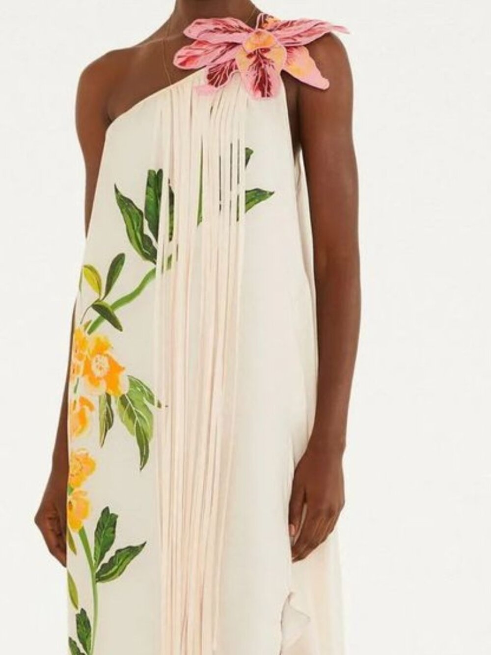 FARM Rio Mesa De Frutas Fruit Table Print Strapless Maxi Dress